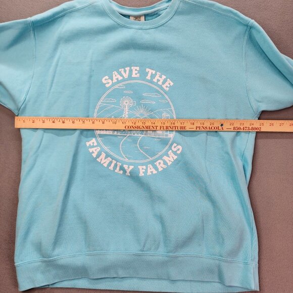 Comfort Colors Save The Family Farms Men's XL Blue Farming Country Barn Top - Picture 6 of 13